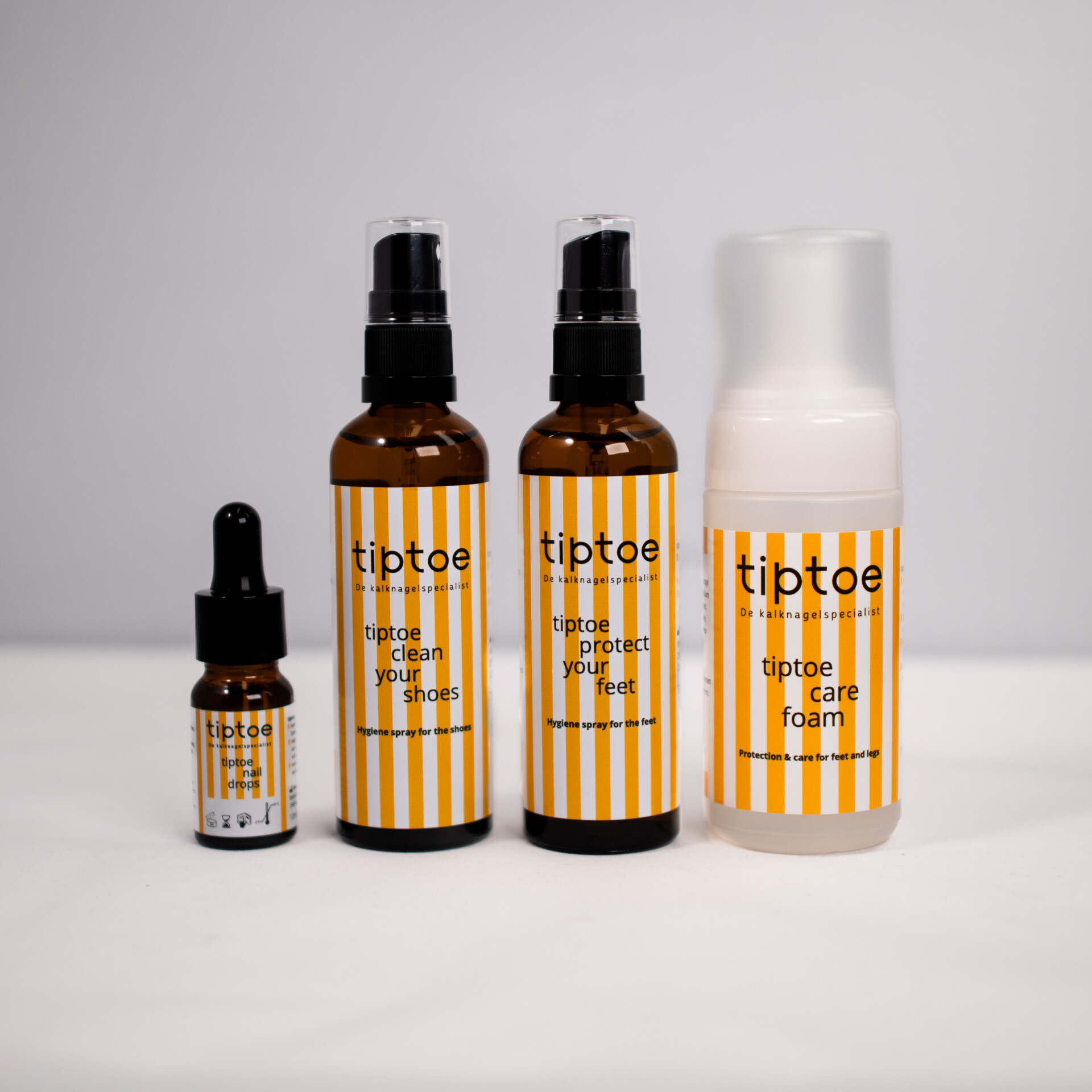 De tiptoe productlijn uitgepakt: naildrops, care foam en clean your shoes tegen schimmelnagels